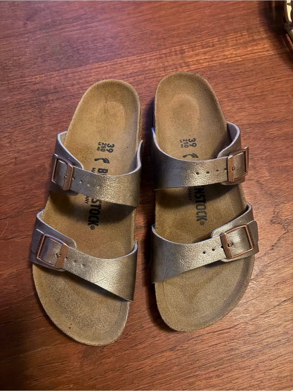 Birkenstock Kids Metallic Bronze Two-Strap Sandal